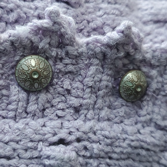 SOLDFree People Polly Lily Sweater Lavander Lilac Color Cropped Puff Sleeves XS - Picture 8 of 14